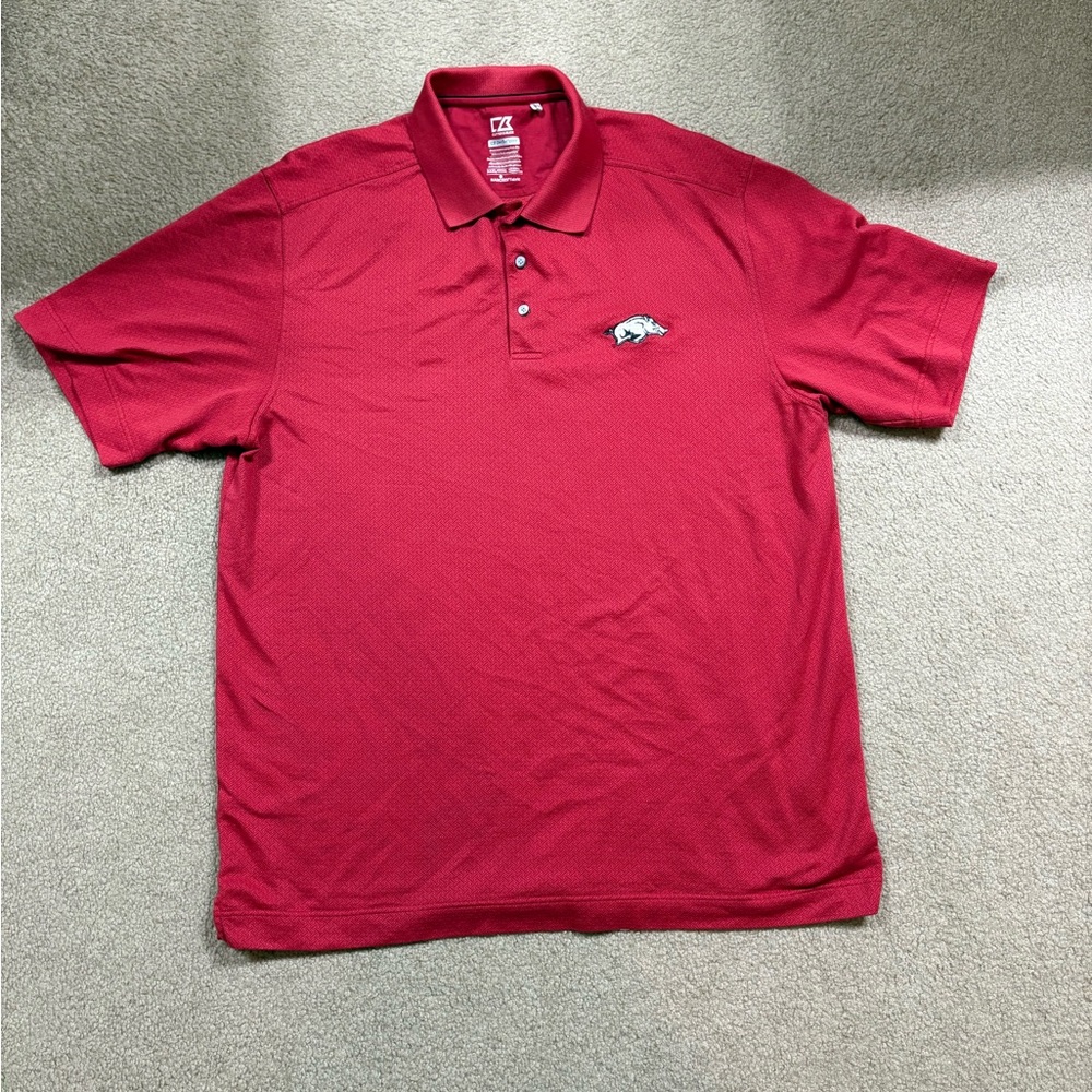 Cutter & Buck Classic Red Golf Polo Shirt University of Arkansas Razorbacks 3X